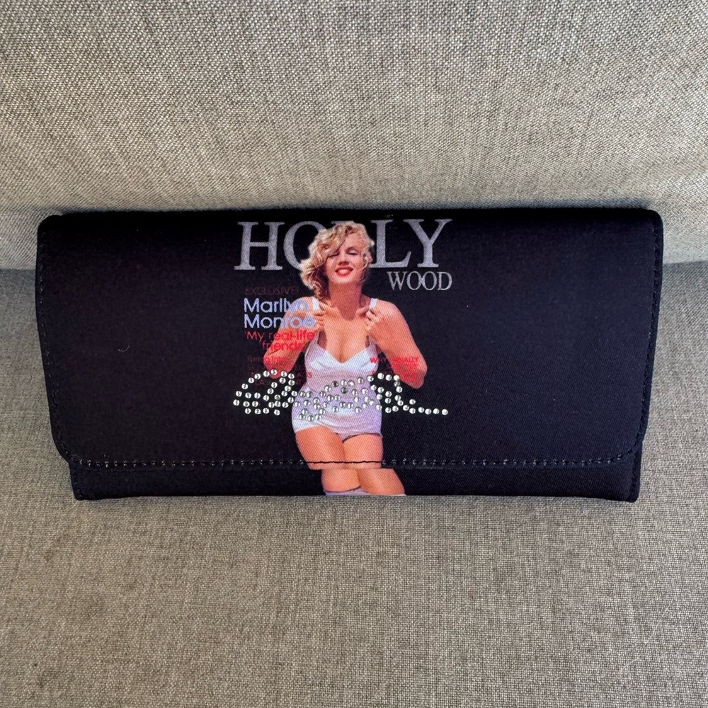 Marilyn Monroe, Hollywood, Black with Bling Wallet